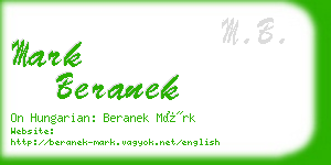 mark beranek business card